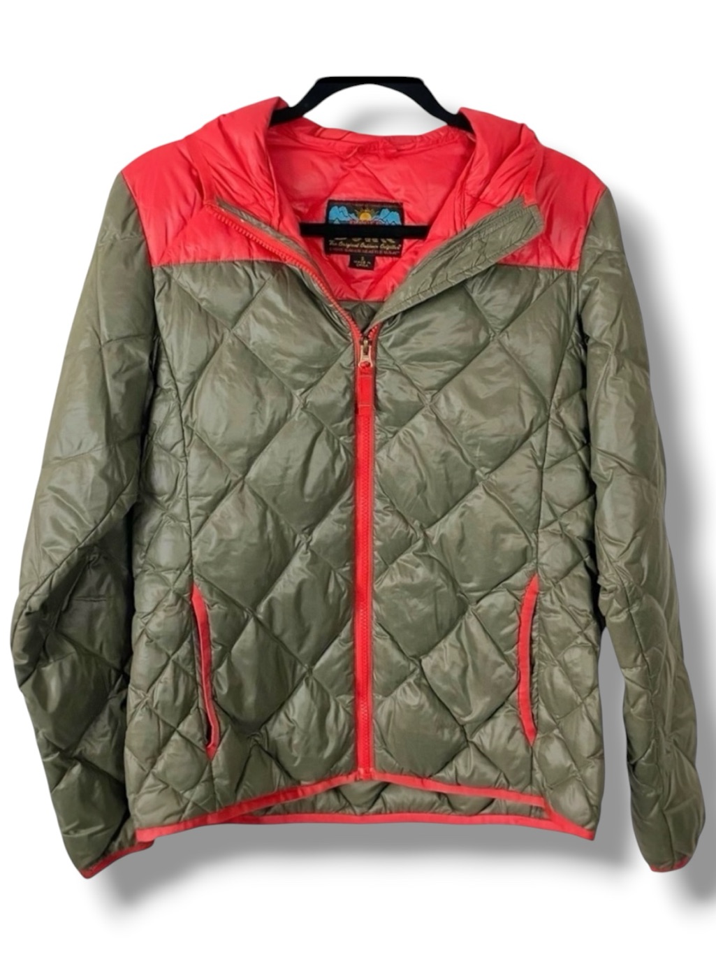 Retro 70s Gorpcore Puffer Jacket Eddie Bauer 550 Goose Down Brown Red Size Small